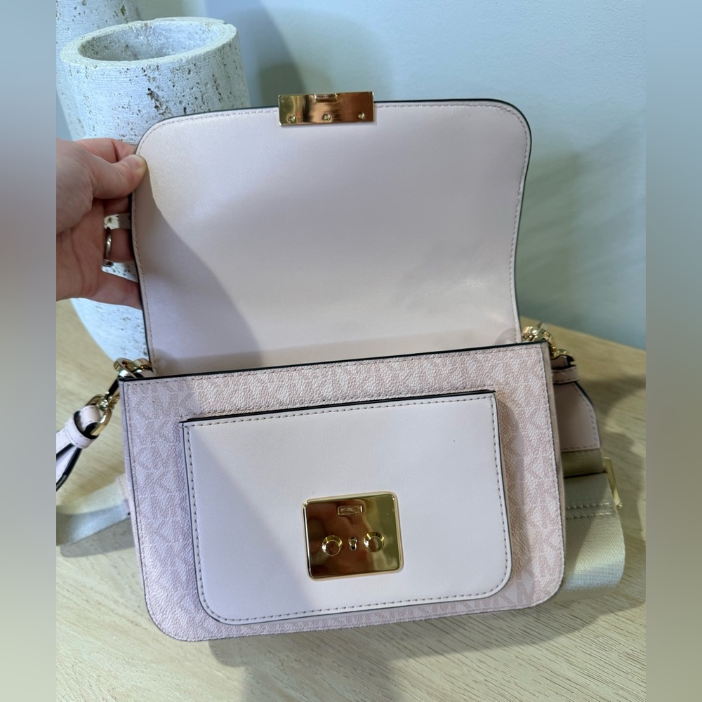 Michael Kors Sloan Editor Medium Logo Messenger Bag Powder Blush Crossbody - Picture 9 of 9